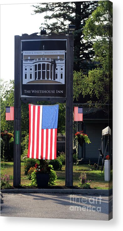 American Acrylic Print featuring the photograph Whitehouse Inn Sign 9400 by Jack Schultz