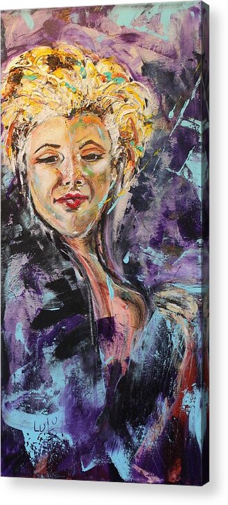 Marilyn Monroe Acrylic Print featuring the painting Monroe #1 by Lucy Matta