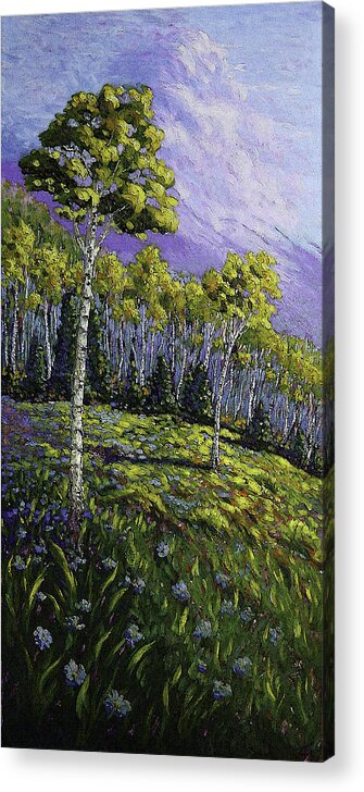 Aspen Blues Acrylic Print featuring the painting Aspen Blues by Michael Gross