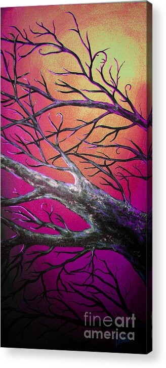 Abstract Acrylic Print featuring the painting Epic Eclipse Panel 3 by Teshia Art