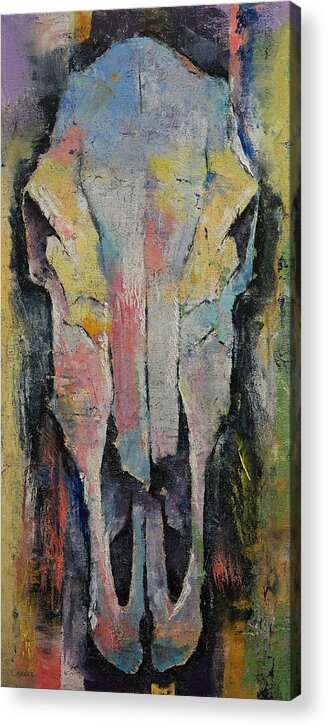 Art Acrylic Print featuring the painting Horse Skull by Michael Creese