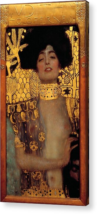 Gustav Klimt Acrylic Print featuring the painting Judith And The Head Of Holofernes by Gustav Klimt