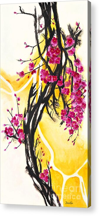 Plum Blossoms Acrylic Print featuring the painting Plum Blossoms by Antony Galbraith