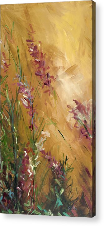 Grass Acrylic Print featuring the painting Roadside Floral I by Karen Ahuja