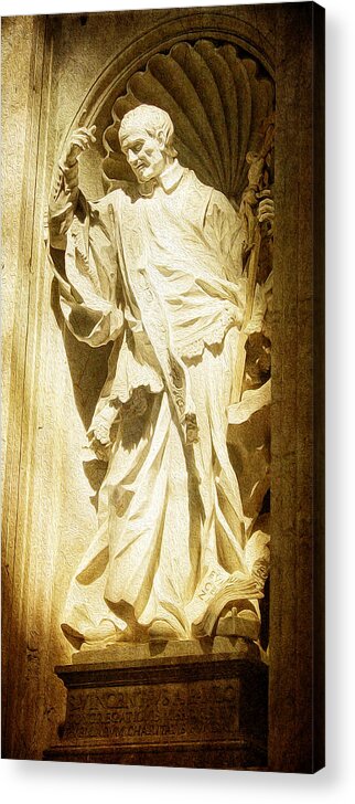 Saint Vinent De Paul Acrylic Print featuring the photograph Saint Vincent de Paul at Vatican by Sandra Selle Rodriguez