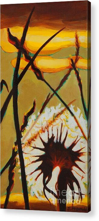 Dandelion Acrylic Print featuring the painting Serenity of Light by Janet McDonald