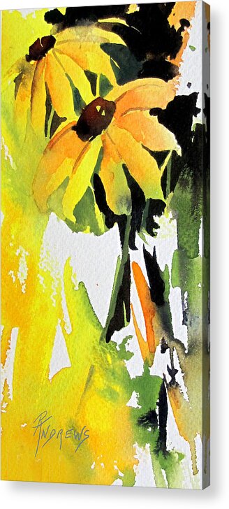Flowers Acrylic Print featuring the painting Splash of Yellow by Rae Andrews