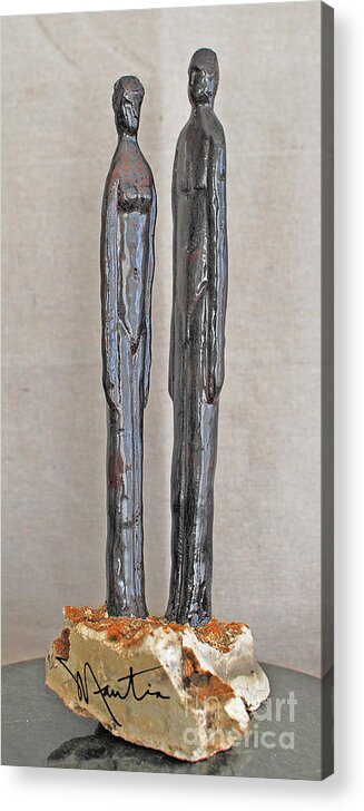 Man Acrylic Print featuring the sculpture The Fellowshipping Of Man by Art Mantia