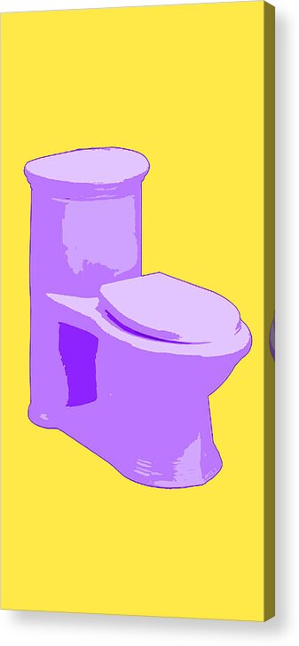 Toilet Acrylic Print featuring the painting Toilette in Purple by Deborah Boyd