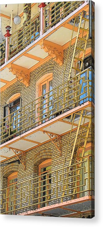 Archittecture Acrylic Print featuring the photograph Windows Chinatown by Strangefire Art    Scylla Liscombe
