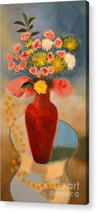 Floral Acrylic Print featuring the painting Without Fret by Karen Francis