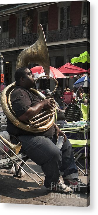 Tuba Acrylic Print featuring the photograph Playing the Tuba _ New Orleans by Kathleen K Parker