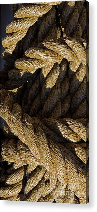 Rope Acrylic Print featuring the photograph A Sailors Rope-Signed-#0885 by J L Woody Wooden