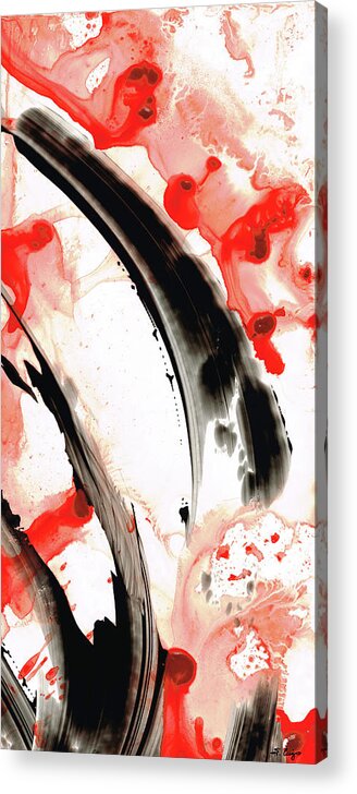 Black Acrylic Print featuring the painting Black White Red Art - Tango 3 - Sharon Cummings by Sharon Cummings