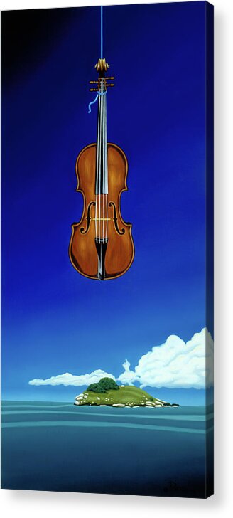 Cello Acrylic Print featuring the painting Classical Seascape by Paxton Mobley