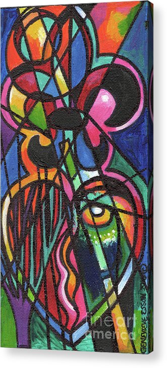 Whimsical Acrylic Print featuring the painting Creve Coeur Streetlight Banners Whimsical Motion 19 by Genevieve Esson