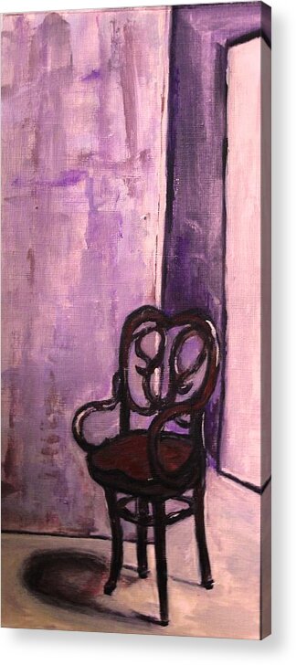 Chair Acrylic Print featuring the painting Daddy's Empty Chair by Helena Bebirian