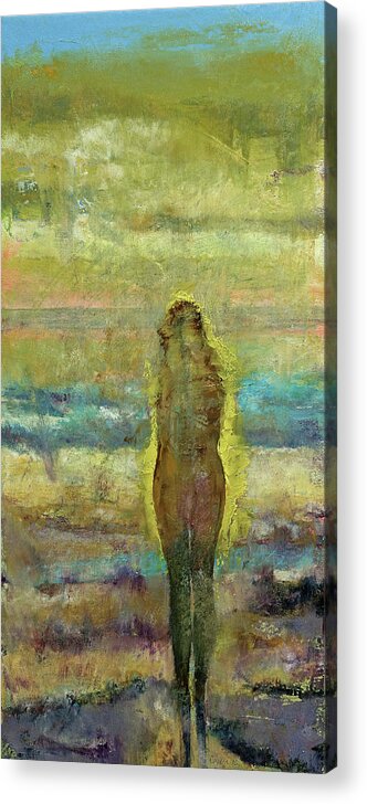 Desnudo Acrylic Print featuring the painting Figure on a Beach by Michael Creese