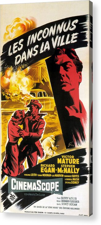 Film Acrylic Print featuring the painting Film Noir Poster  Violent Saturday by Vintage Collectables