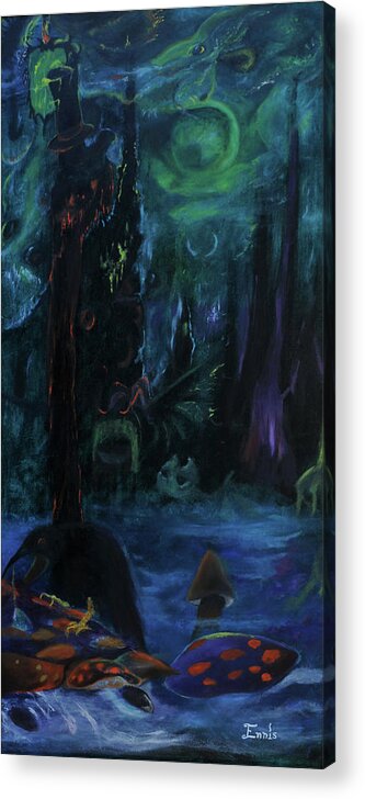 Ennis Acrylic Print featuring the painting Forbidden Forest by Christophe Ennis