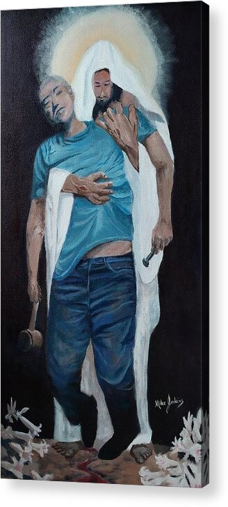 Jesus Acrylic Print featuring the painting Forgiven by Mike Jenkins