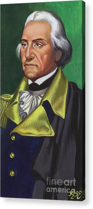 George Washington Acrylic Print featuring the painting George Washington gouache on paper by Ron Embleton