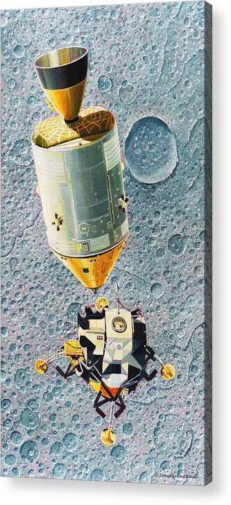 Space Acrylic Print featuring the painting Go For Landing by Douglas Castleman