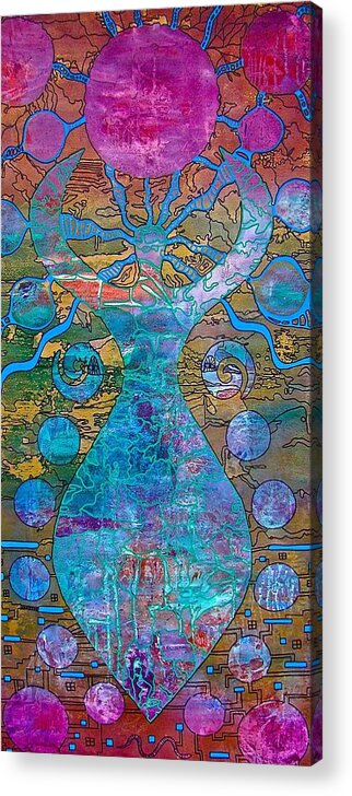 Goddess Acrylic Print featuring the mixed media Green Goddess by Alice Schwager