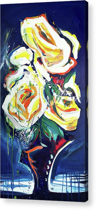 John Gholson Jr Acrylic Print featuring the painting Janes Roses II by John Gholson
