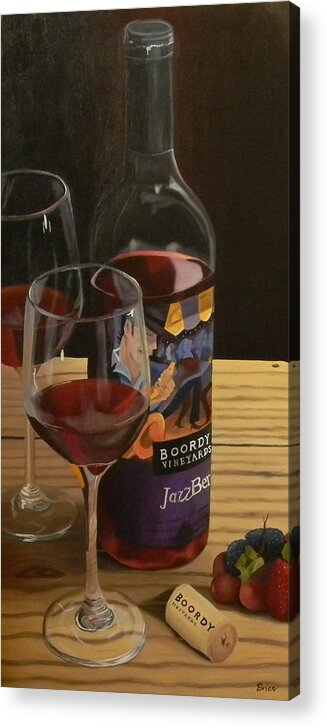 Wine Art Paintings Acrylic Print featuring the painting Jazz Me Up by Brien Cole