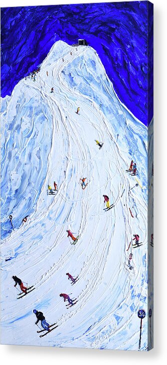 Stuben Acrylic Print featuring the painting Lech Piste 200 or Piste 34 in old numbers by Pete Caswell