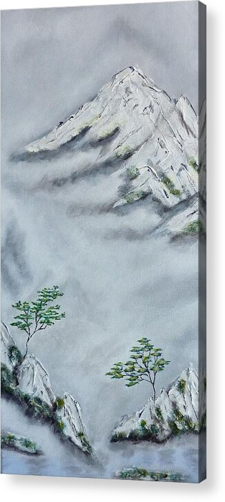 Morning Mist Acrylic Print featuring the painting Morning Mist 2 by Amelie Simmons