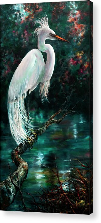 Nature Acrylic Print featuring the painting Out On A Limb by Lynne Pittard
