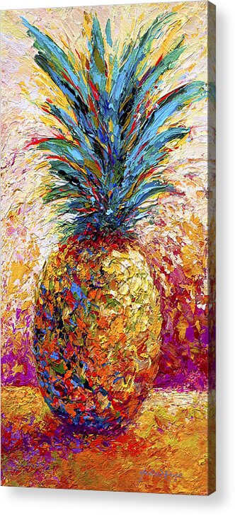 Pineapple Acrylic Print featuring the painting Pineapple Expression by Marion Rose