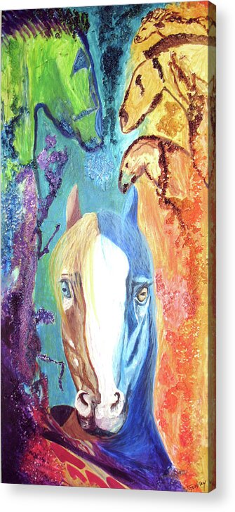 Endangered Species Acrylic Print featuring the painting See Horses by Toni Willey