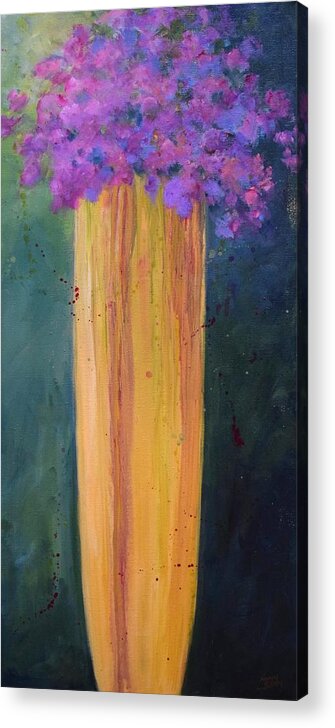 Flowers Acrylic Print featuring the painting Spring Flowers by Nancy Jolley