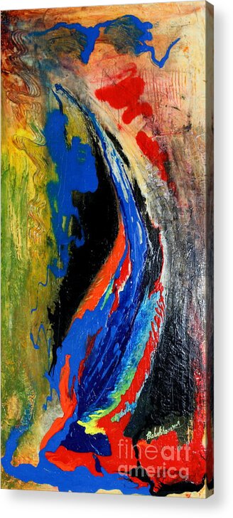 Blue Acrylic Print featuring the painting Tension by Farzali Babekhan
