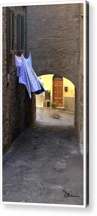 Italian Back Alley Acrylic Print featuring the photograph Volterra Back Street by Peggy Dietz