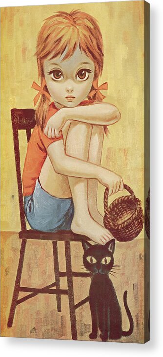 Adolescence Acrylic Print featuring the drawing Big-eyed girl #12 by CSA Images