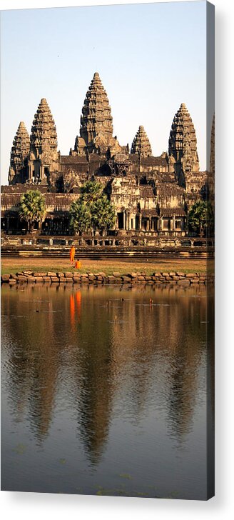 Five Objects Acrylic Print featuring the photograph Angkor Wat, Cambodia Monks And by Namussi