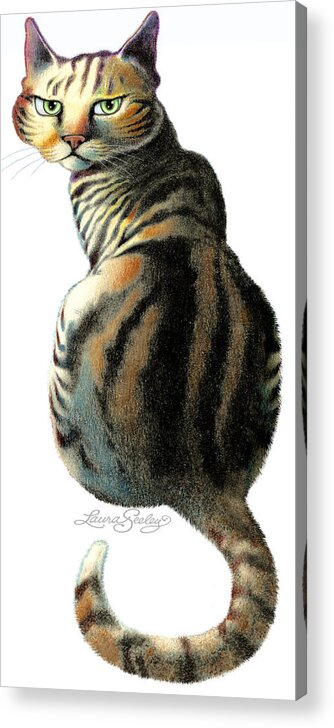 Cat Acrylic Print featuring the painting Attitude by Laura Seeley