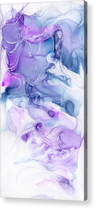 Alcohol Acrylic Print featuring the painting My Purple Heaven by KC Pollak