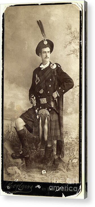 People Acrylic Print featuring the photograph Scottish Man In Kilt by Bettmann