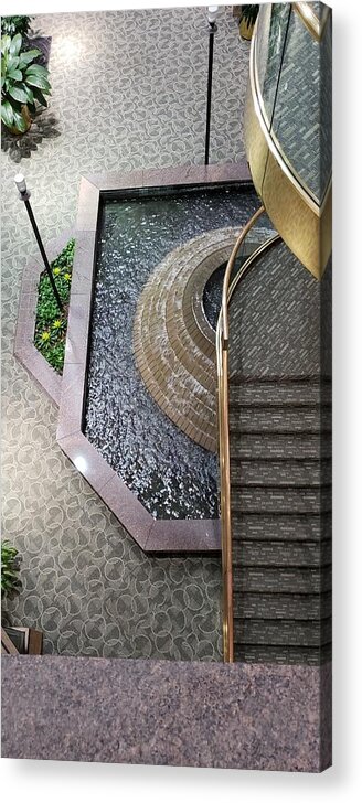 Stairs Acrylic Print featuring the photograph Stairs and Fountain by Karen Harrison Brown