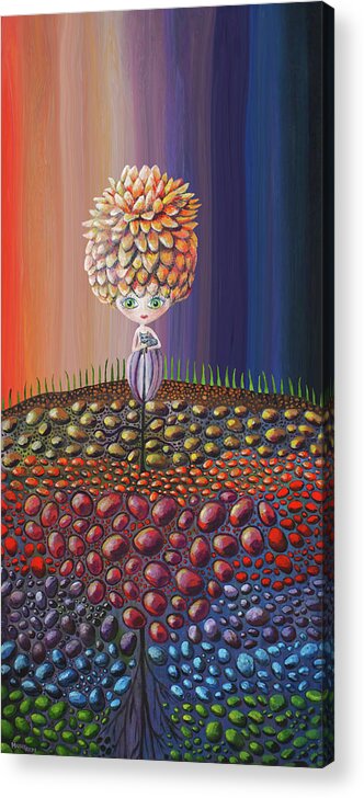 Popsurrealism Acrylic Print featuring the painting Unplucked by Mindy Huntress
