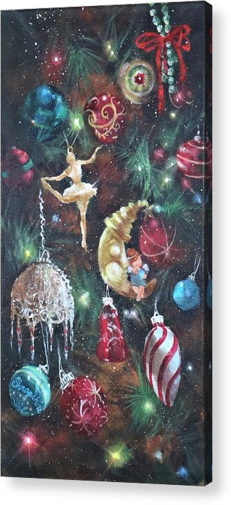  Christmas Ornaments Acrylic Print featuring the painting Favorite Things by Tom Shropshire