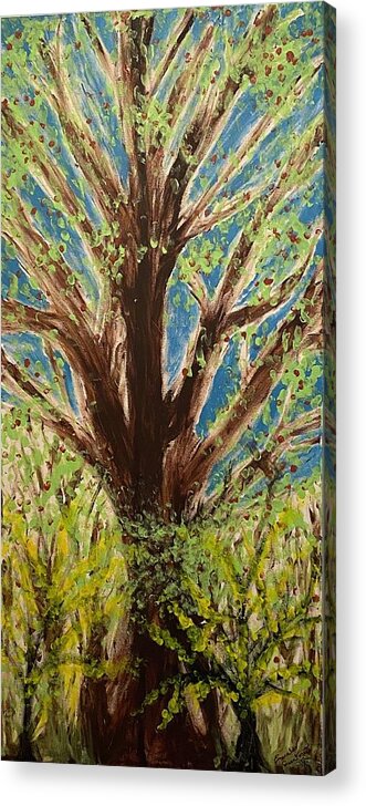 Tree Acrylic Print featuring the painting Alive Again by Anjel B Hartwell