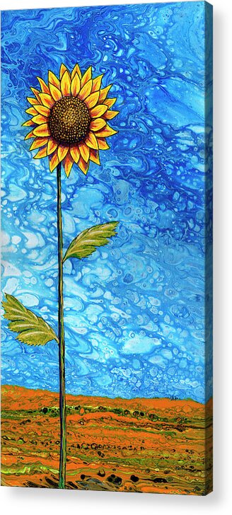 Sunflower Acrylic Print featuring the painting Bravery by Catherine G McElroy