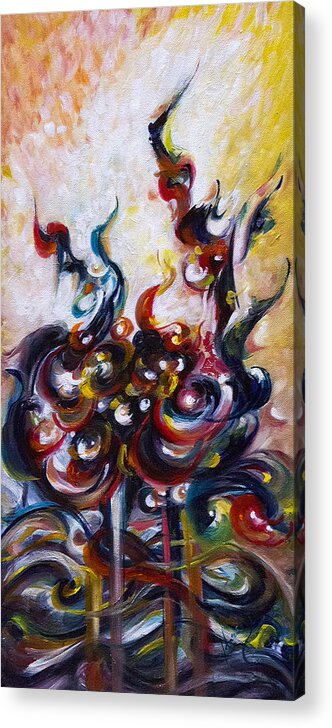 Abstract Acrylic Print featuring the painting Ether In Atmosphere - Abstract 3 by Harsh Malik