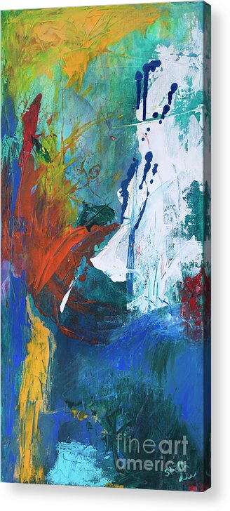 Abstract Painting Acrylic Print featuring the painting Feelings by Stella Levi